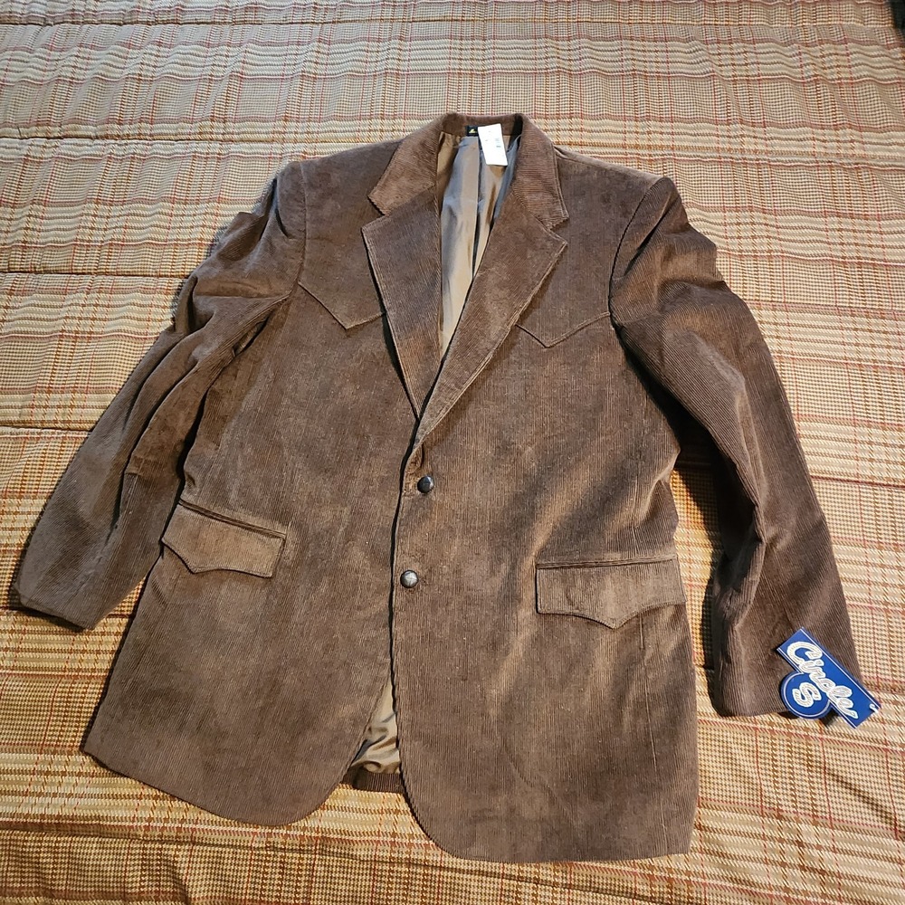 Circle S Corduroy Western Blazer 48L Brown Corduroy Sport Coat Ranch Dallas NWT
